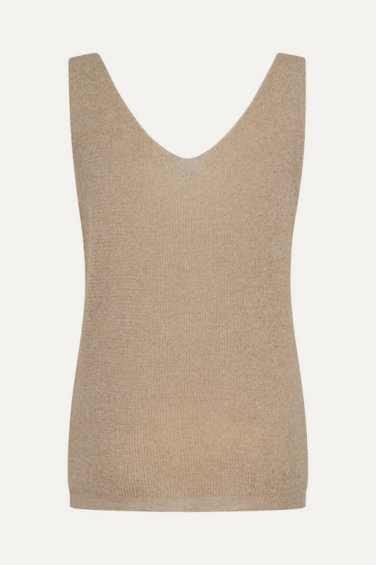 Lurex Knit Top Camel - Afbeelding 2