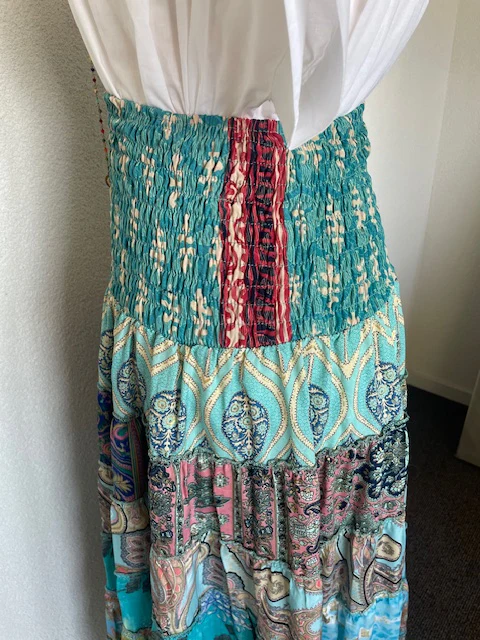 Maxi Rok Patchwork Boho Blue - Afbeelding 5