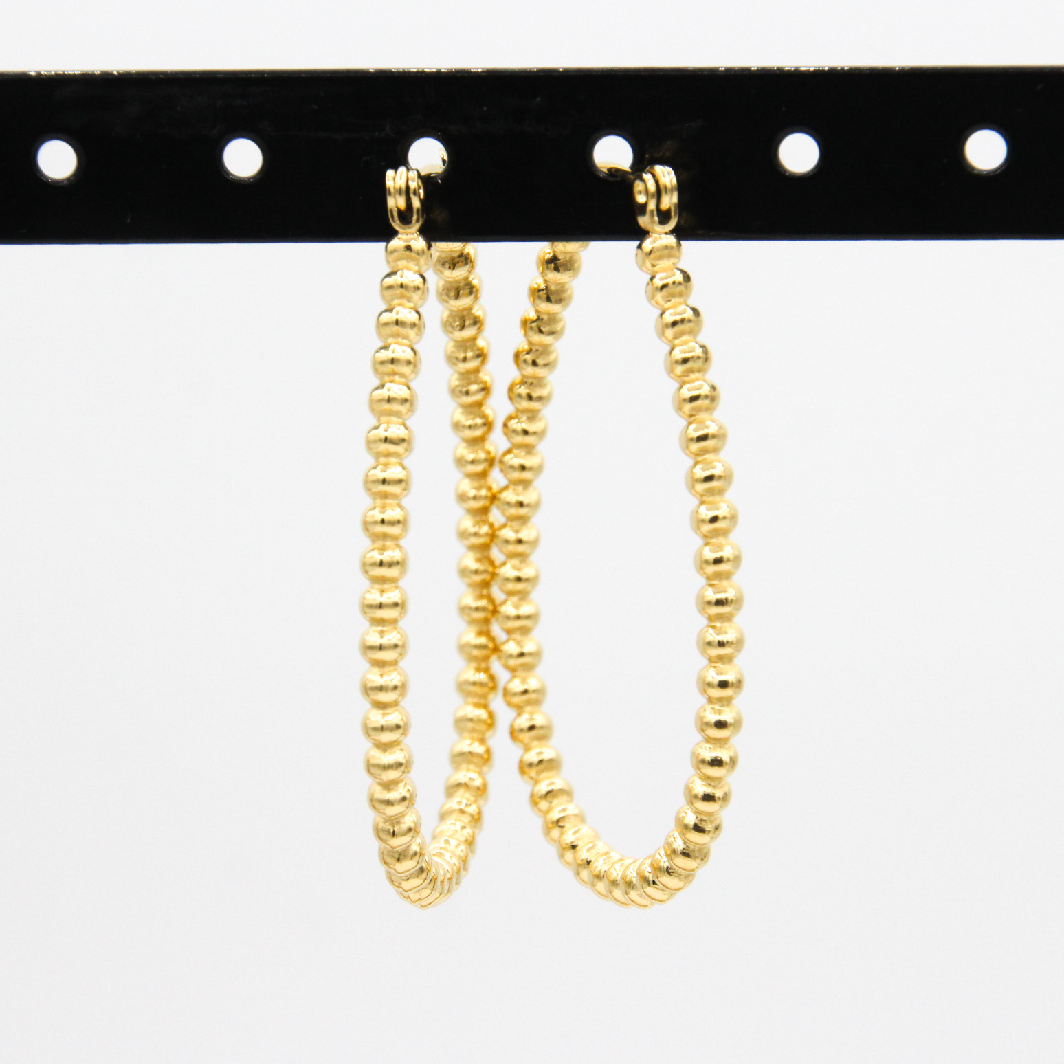 Dotted ovale oorring – goud - Afbeelding 2