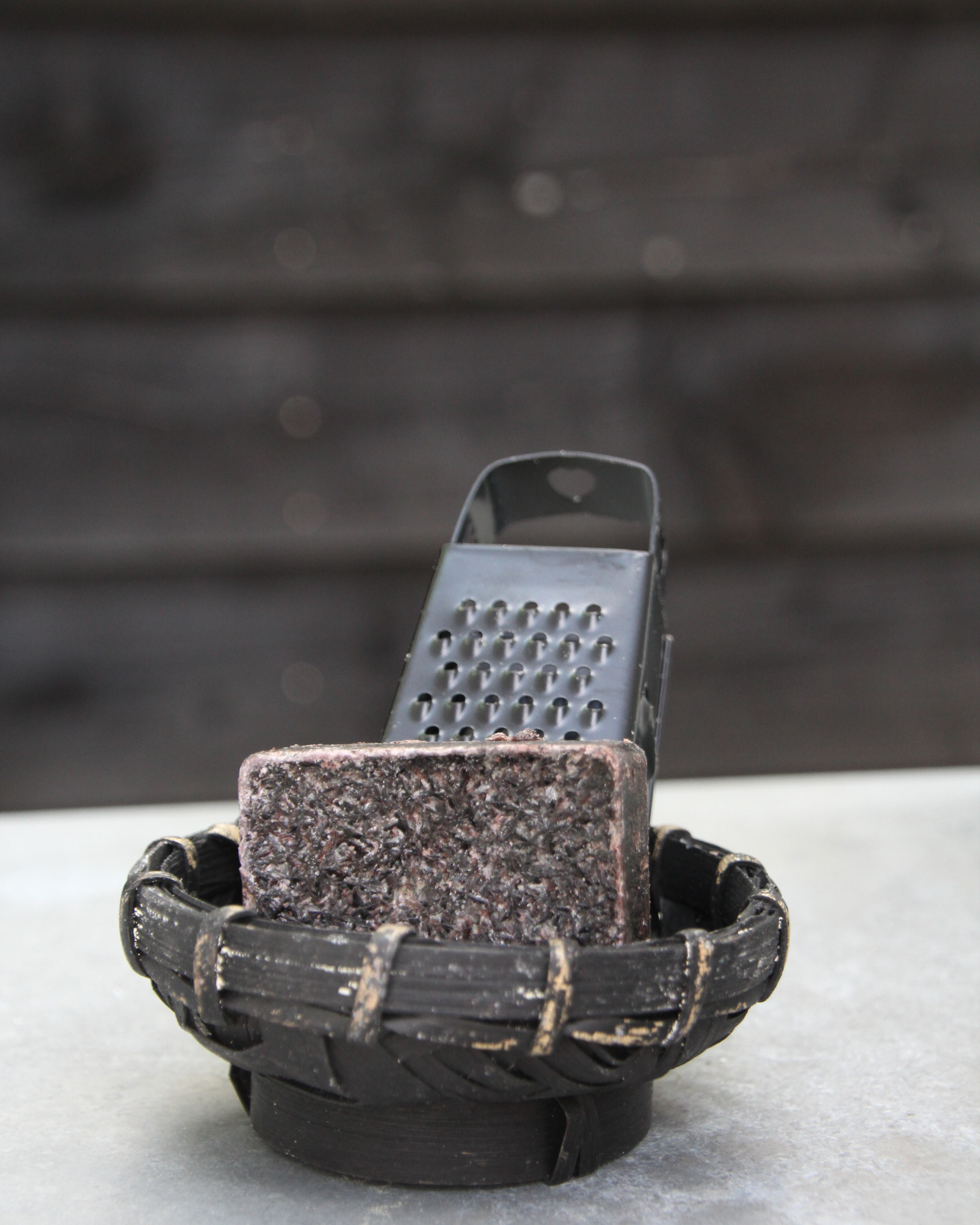 Cadeauset; bamboe schaaltje , geurblokje en mini rasp - Afbeelding 2