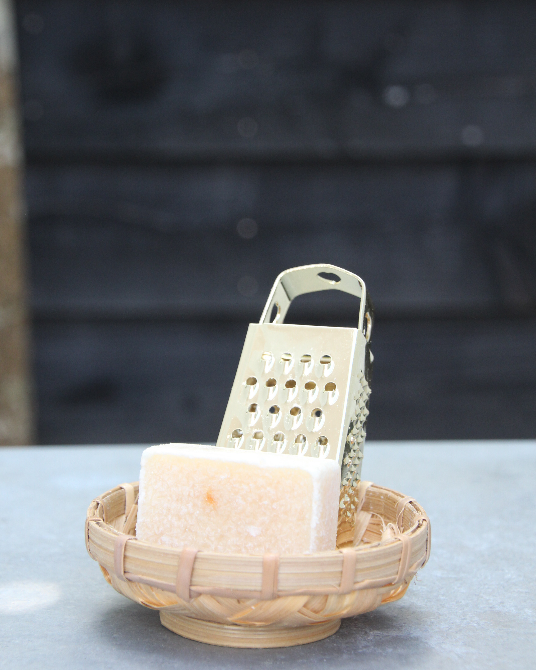 Cadeauset; bamboe schaaltje , geurblokje en mini rasp - Afbeelding 2