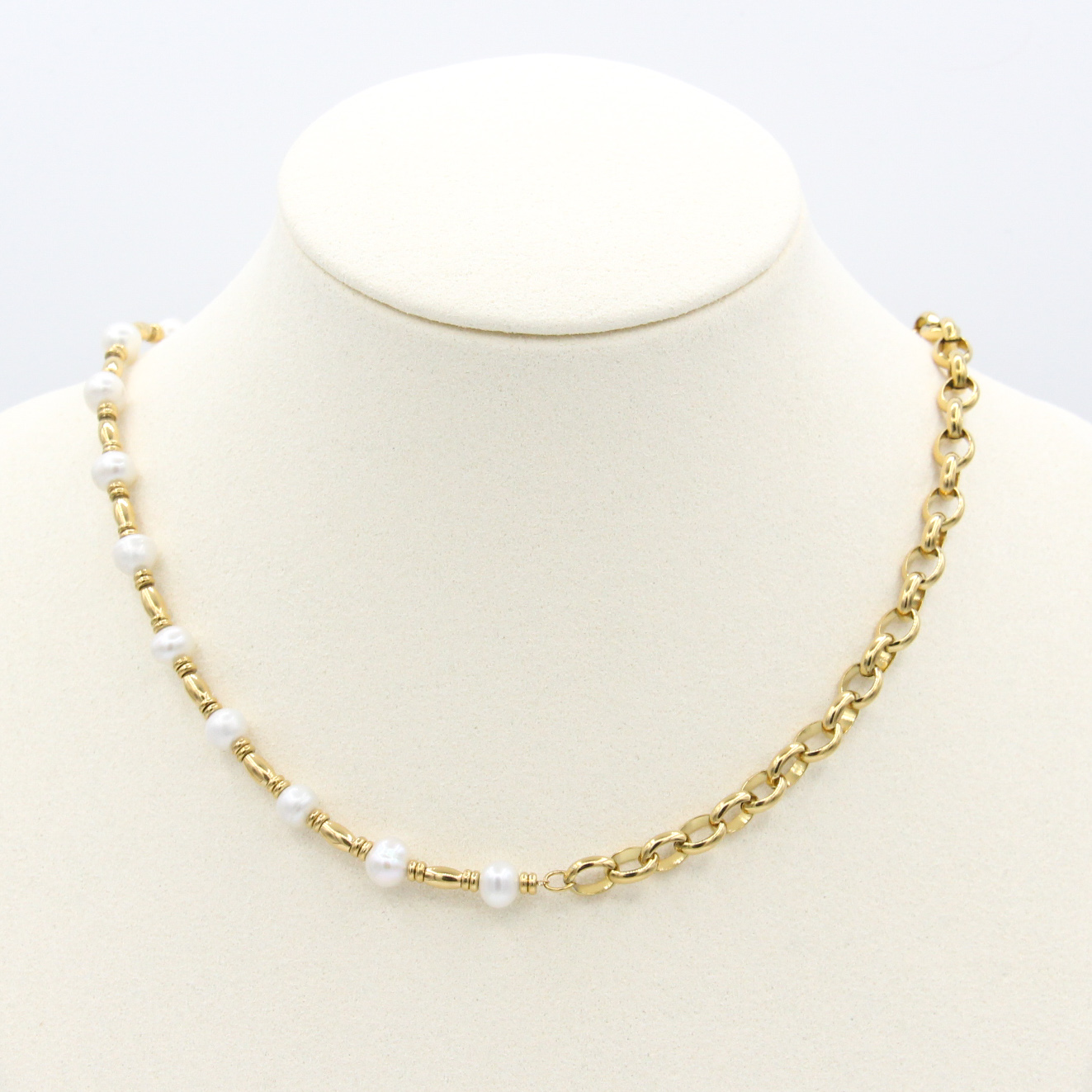 Grove schakelketting met parels - Afbeelding 2