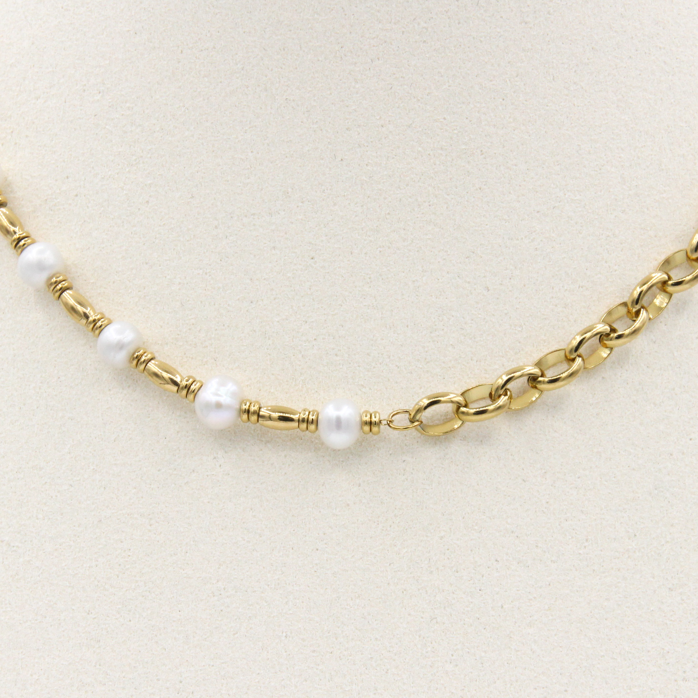 Grove schakelketting met parels - Afbeelding 3