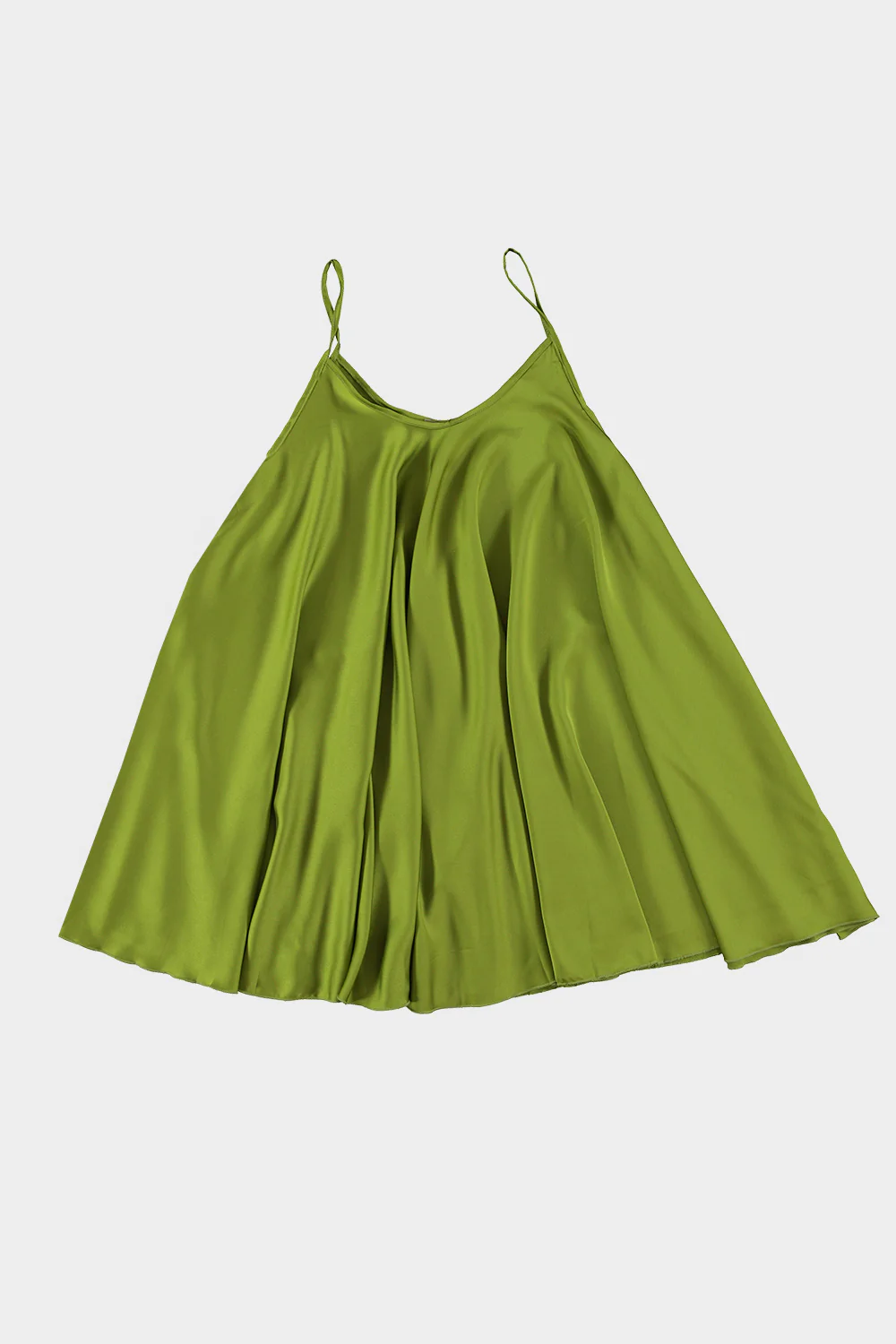 Jurk Spaghetti Kort Oliva Olijfgroen - Afbeelding 3