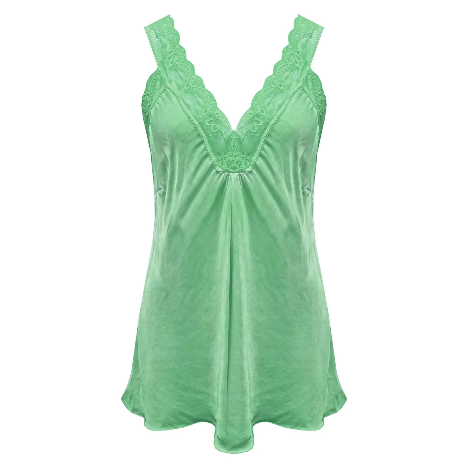 Satijnen Top Kant Lichtgroen - Afbeelding 2