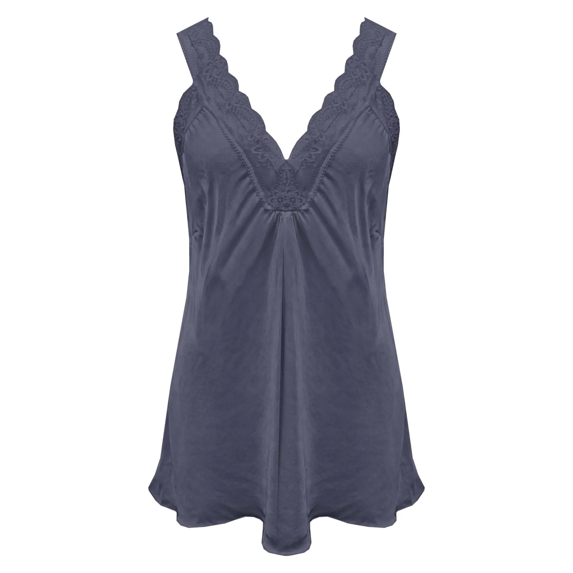 Satijnen Top Kant Navy - Afbeelding 2