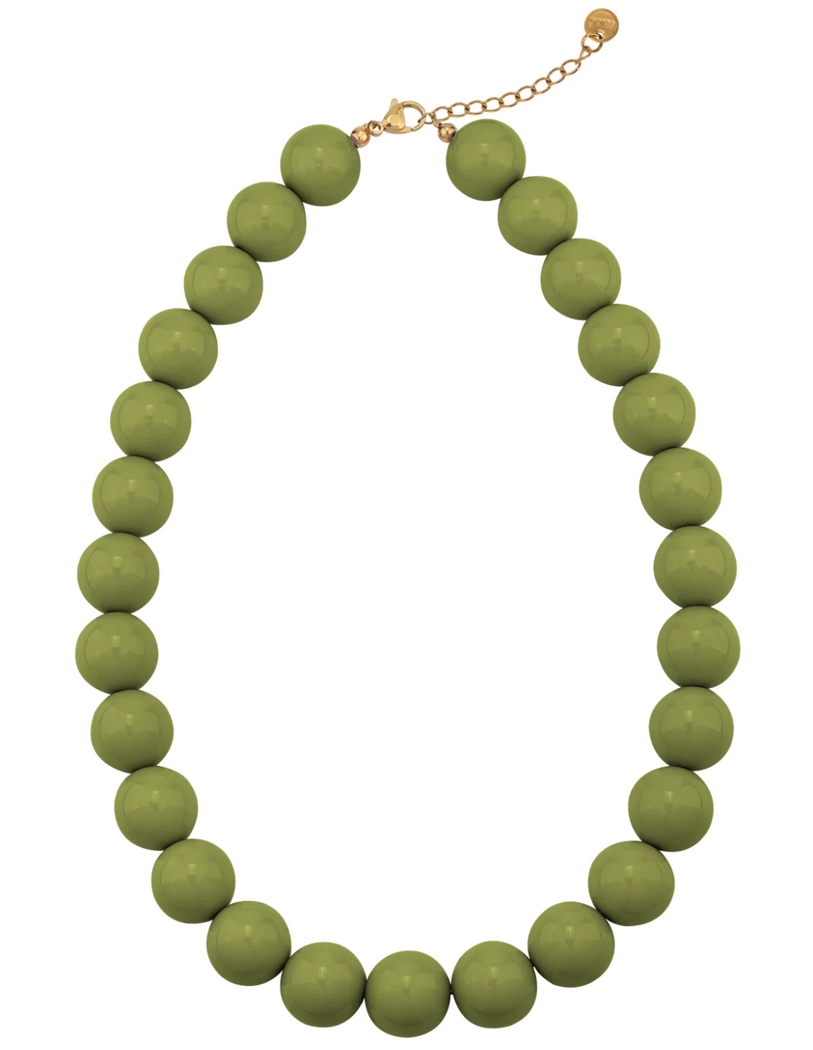 Kralen Ketting Olijfgroen 15mm - Afbeelding 2