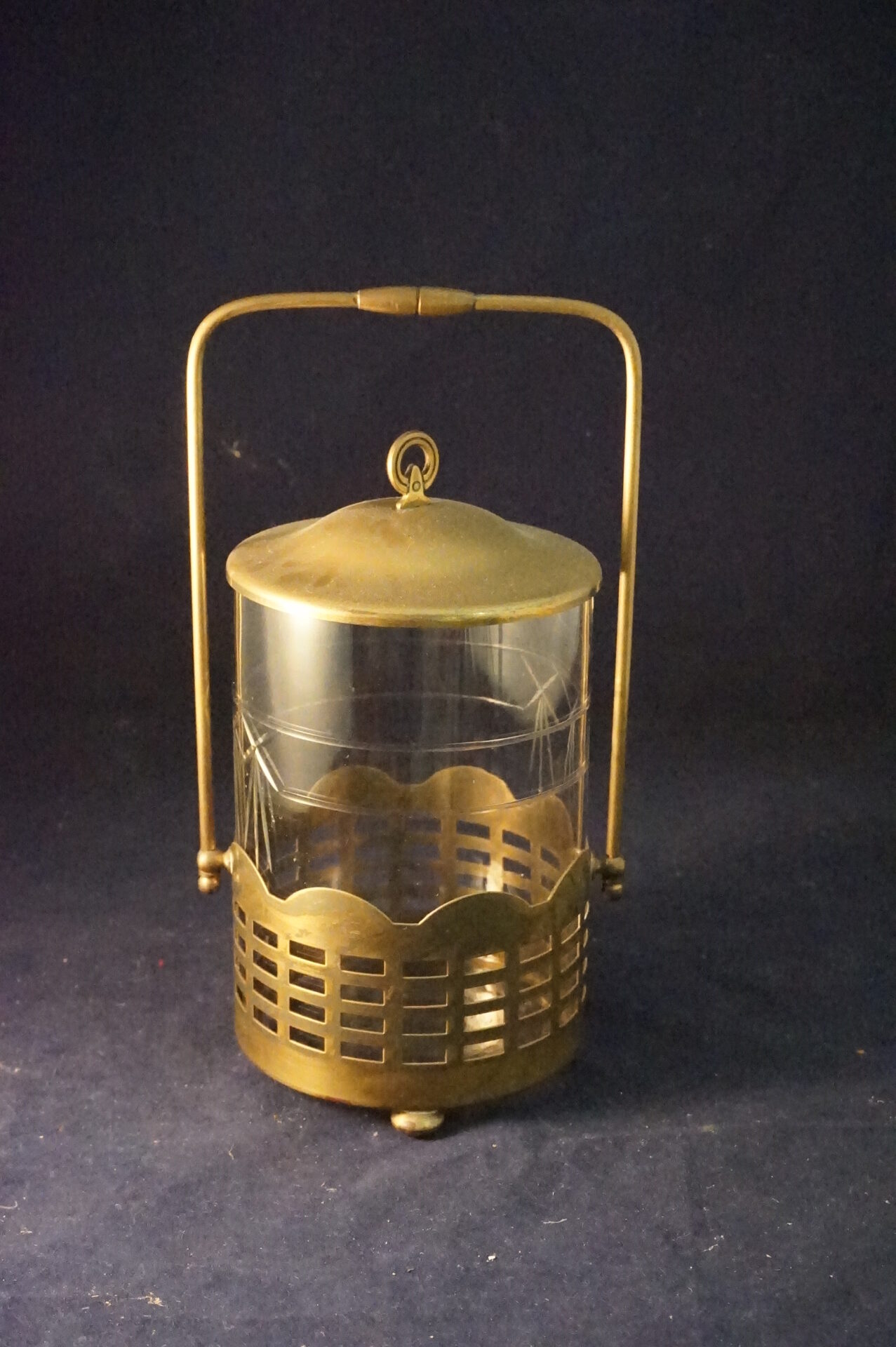 Brocante antieke lantaarn kaarsenhouder windlicht - Afbeelding 3