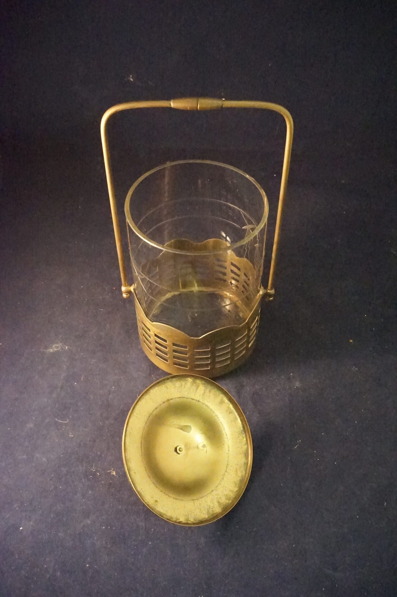 Brocante antieke lantaarn kaarsenhouder windlicht - Afbeelding 4