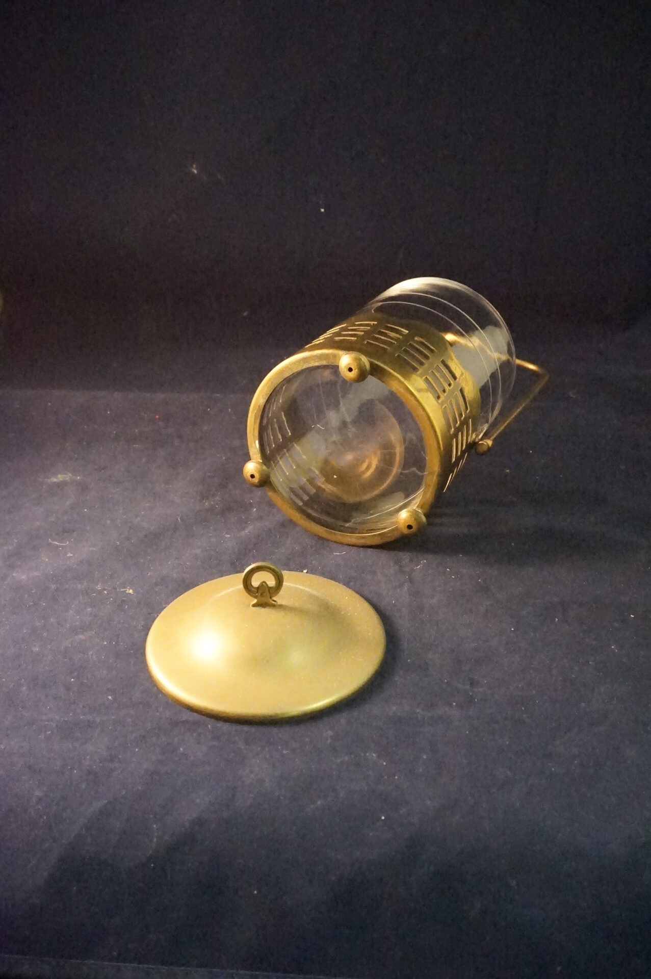 Brocante antieke lantaarn kaarsenhouder windlicht - Afbeelding 5