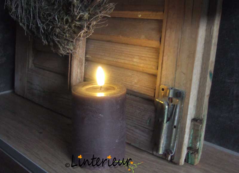 Led kaars taupe - Afbeelding 2