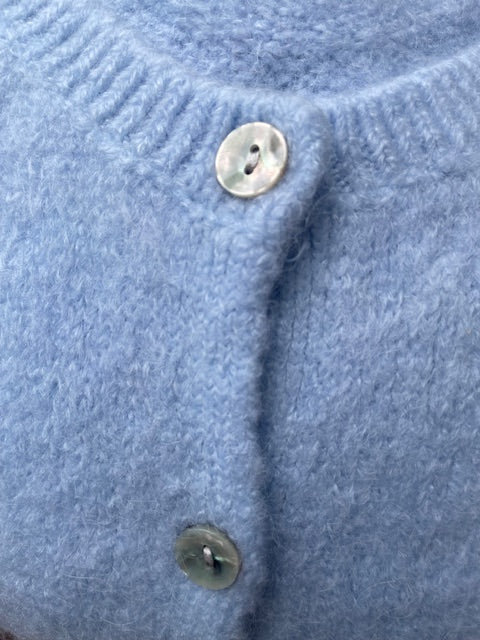 Beauregard Vest Petite Chic Button Lichtblauw - Afbeelding 3