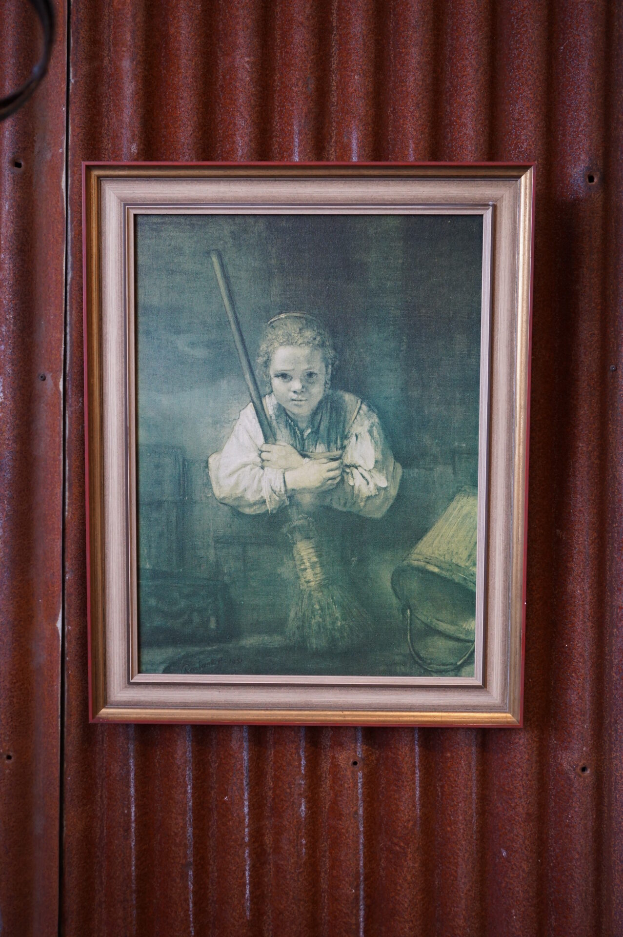 Replica Meisje met een bezem van Rembrandt van Rijn - Afbeelding 2