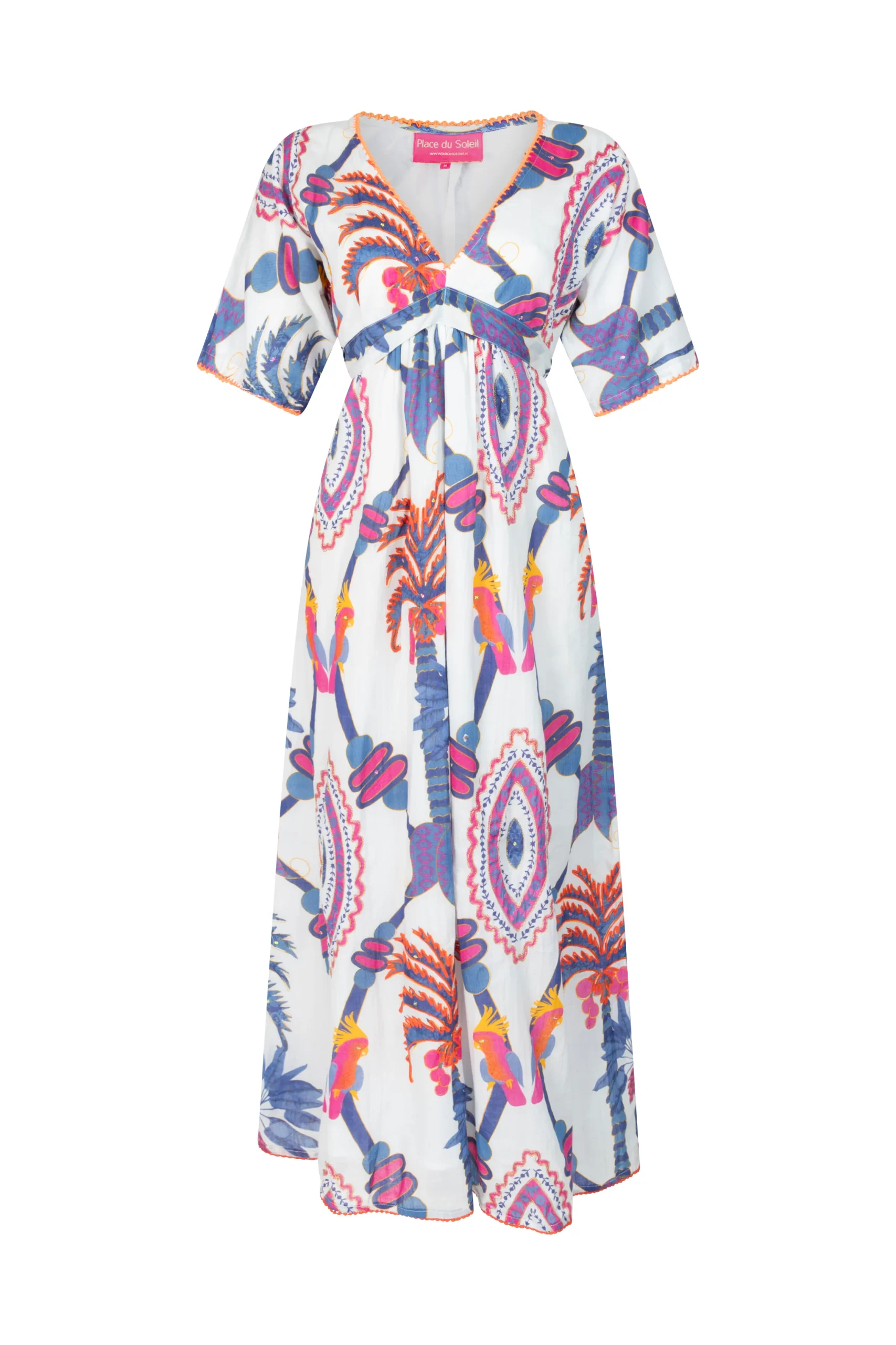 Place du Soleil Maxi Dress Rosa Blue Bird Long - Afbeelding 3