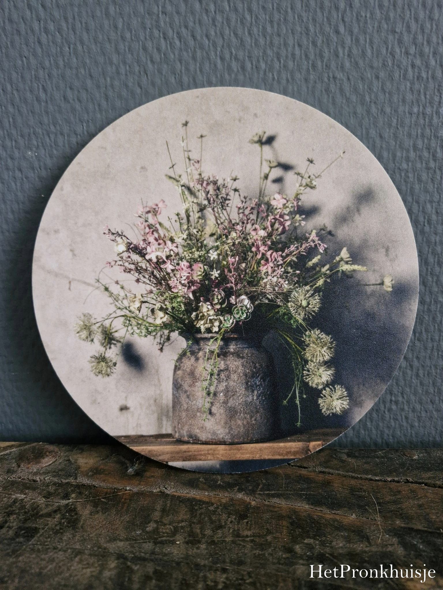 Muurcirkel. Bloemen in pot - Afbeelding 2