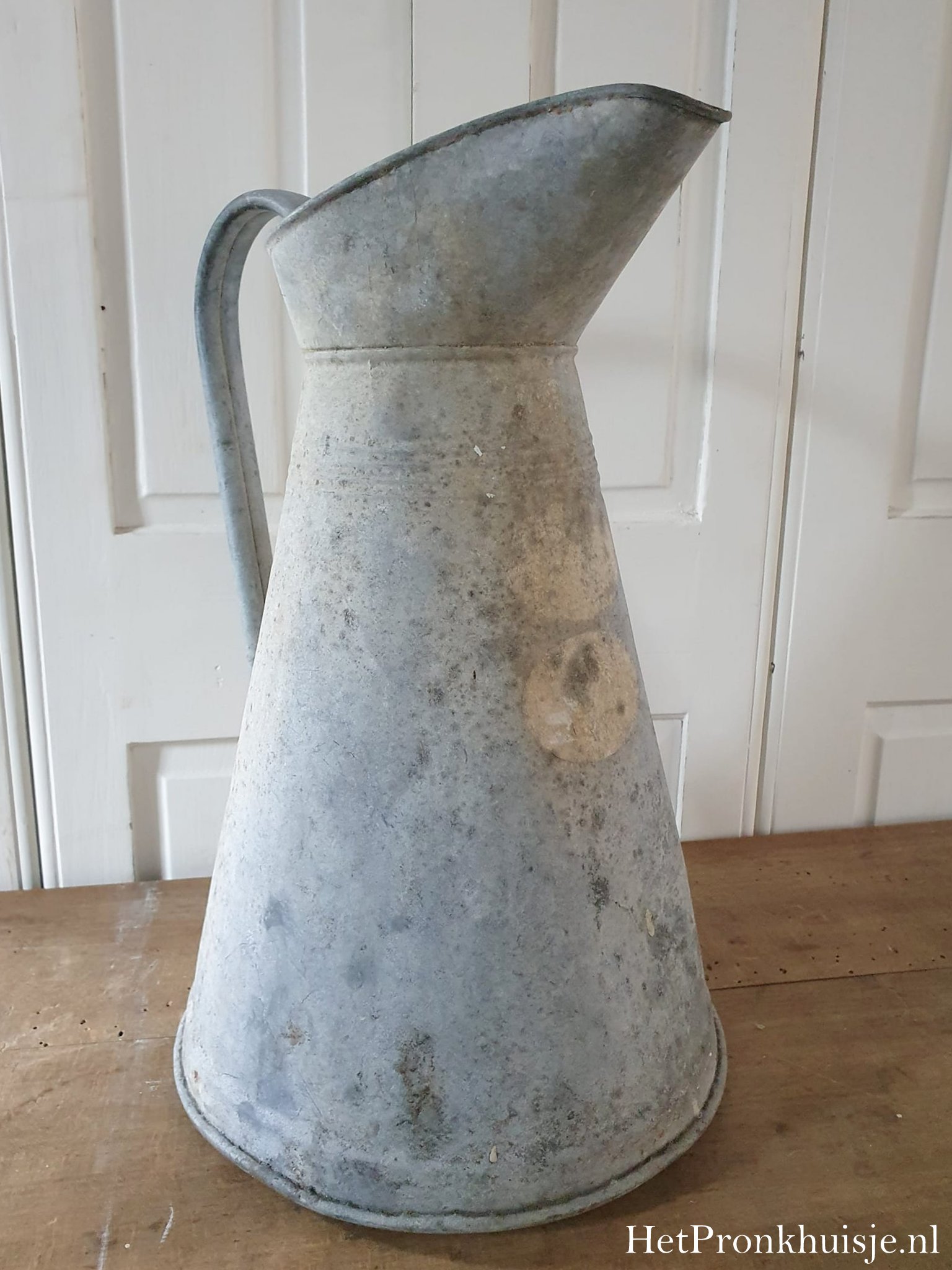 Oude zinken kan. - Afbeelding 6