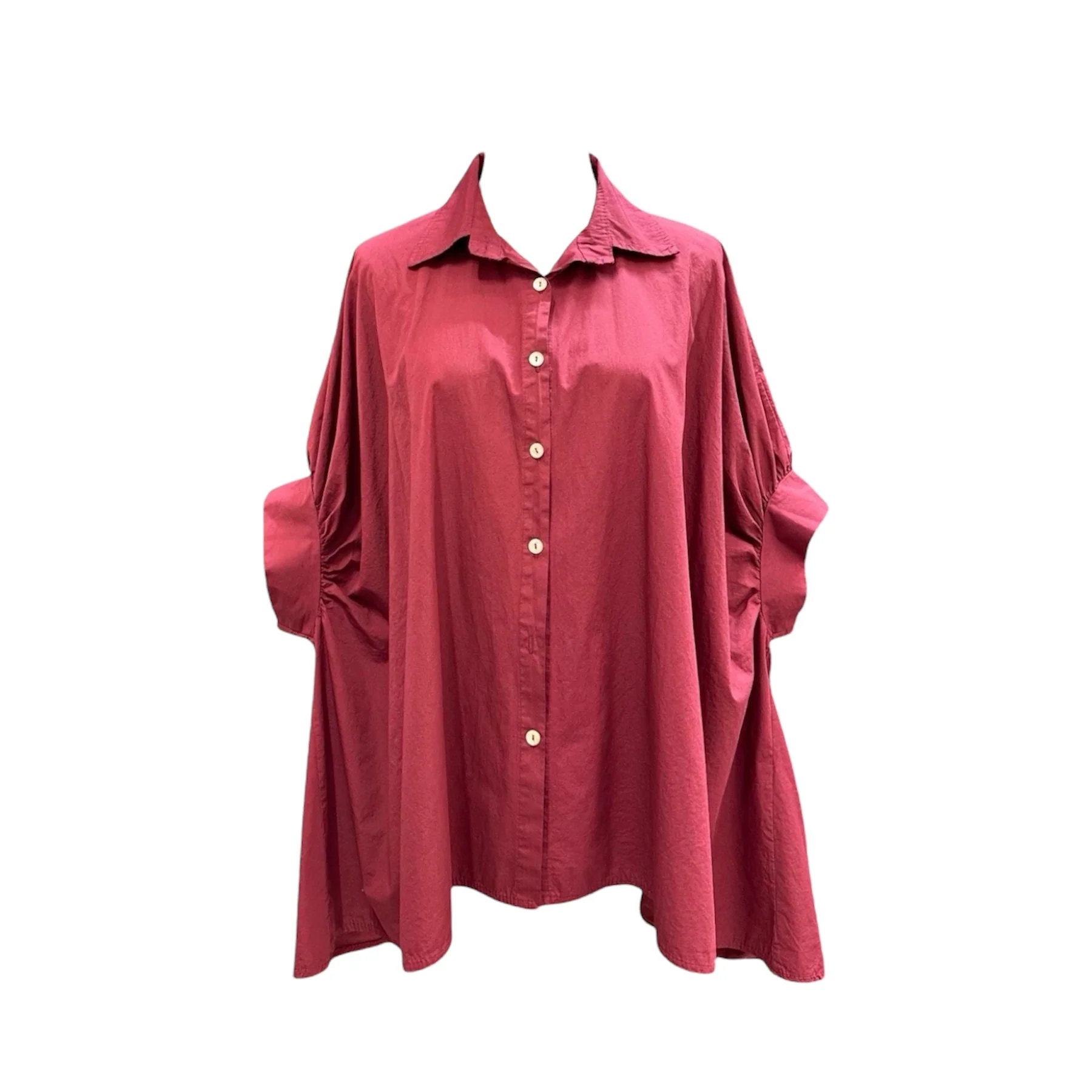 Blouse Oversized Ballon Bordeauxrood - Afbeelding 2