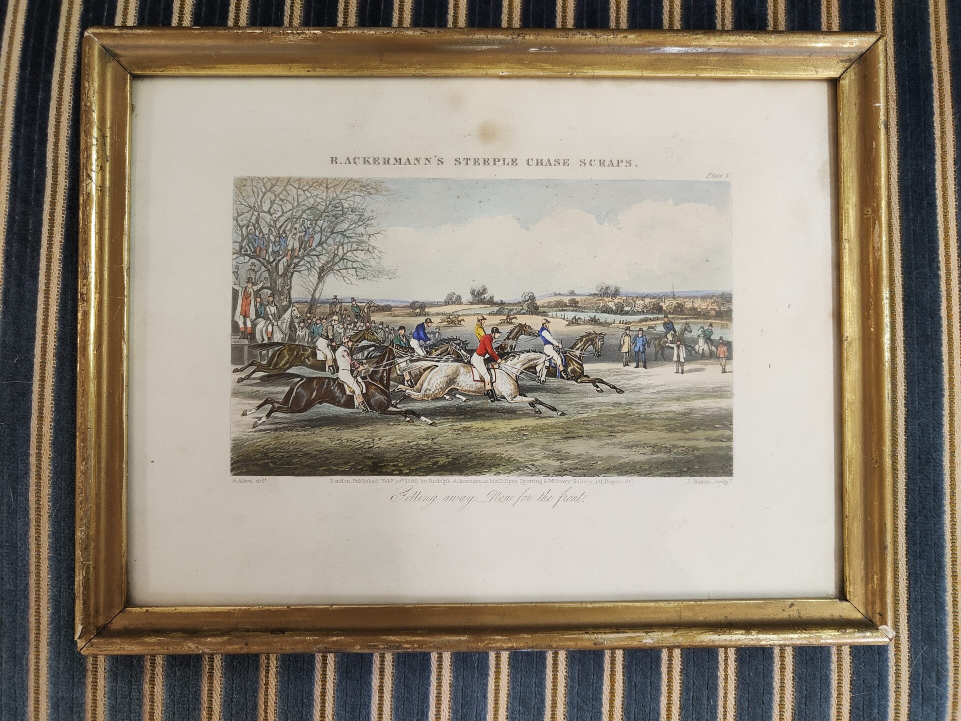 R. Ackermann’s steeple chase scraps schilderij - Afbeelding 2
