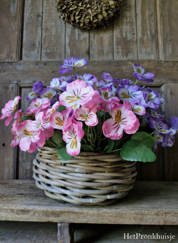 Rotan mand rond. Middel - Afbeelding 2