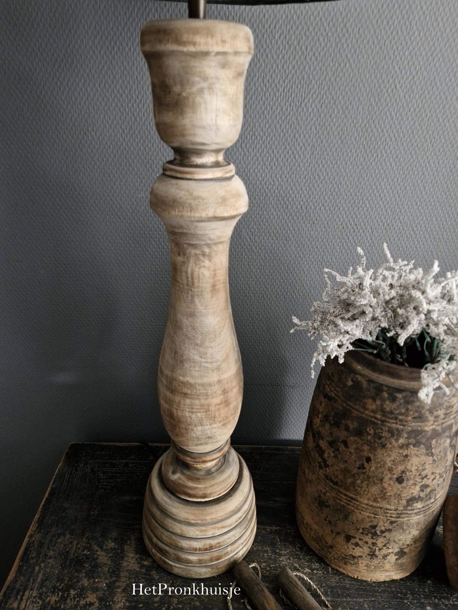 Rustiek houten lampenvoet - Afbeelding 6