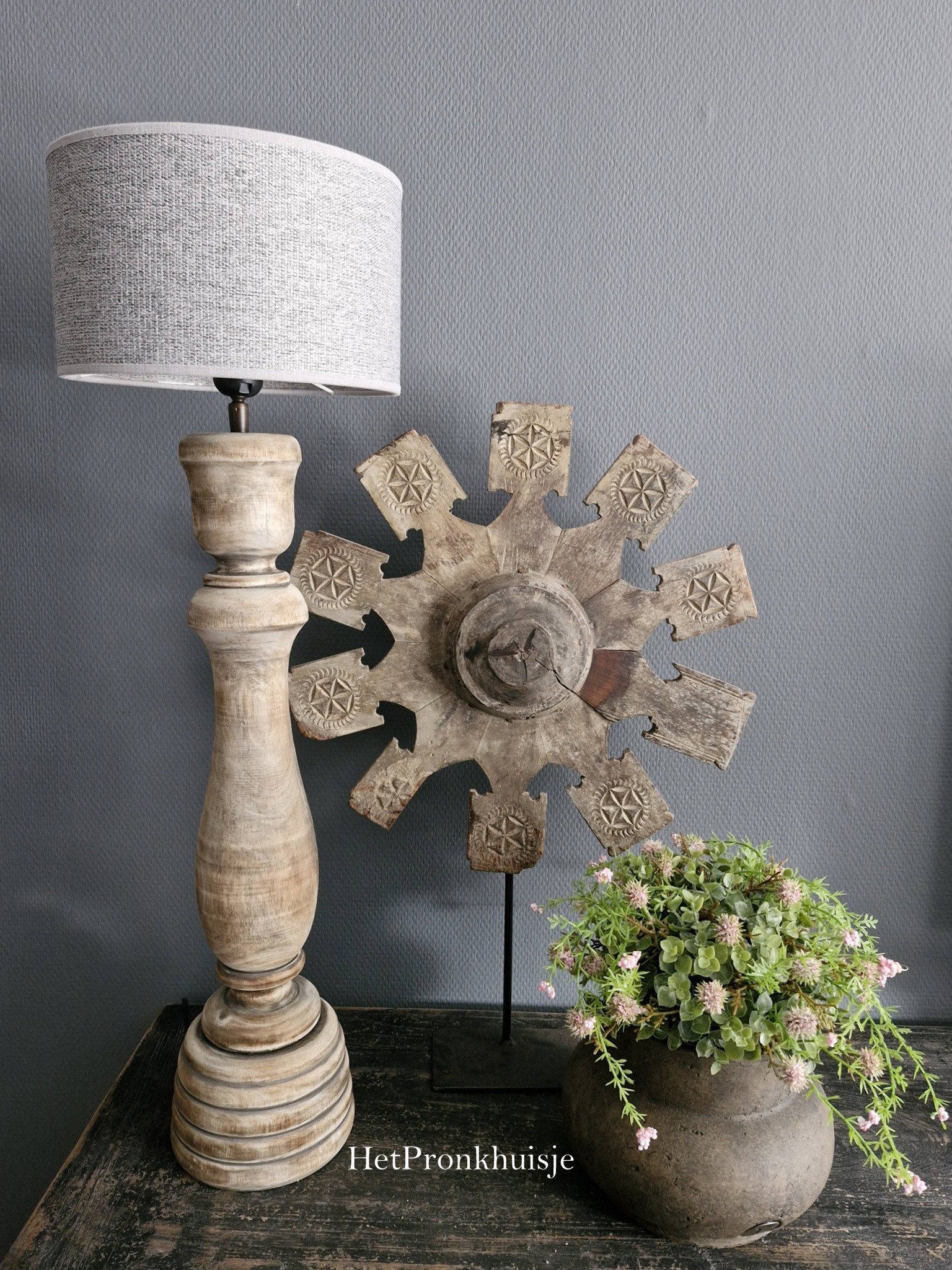 Rustiek houten lampenvoet - Afbeelding 5