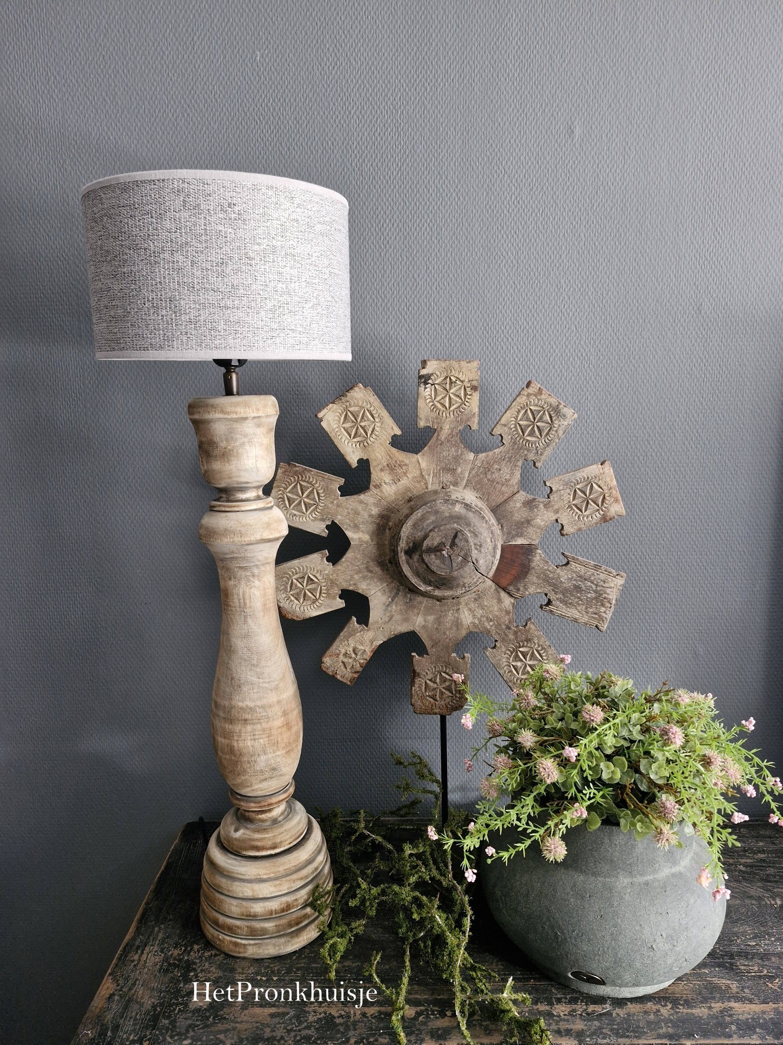 Rustiek houten lampenvoet - Afbeelding 4