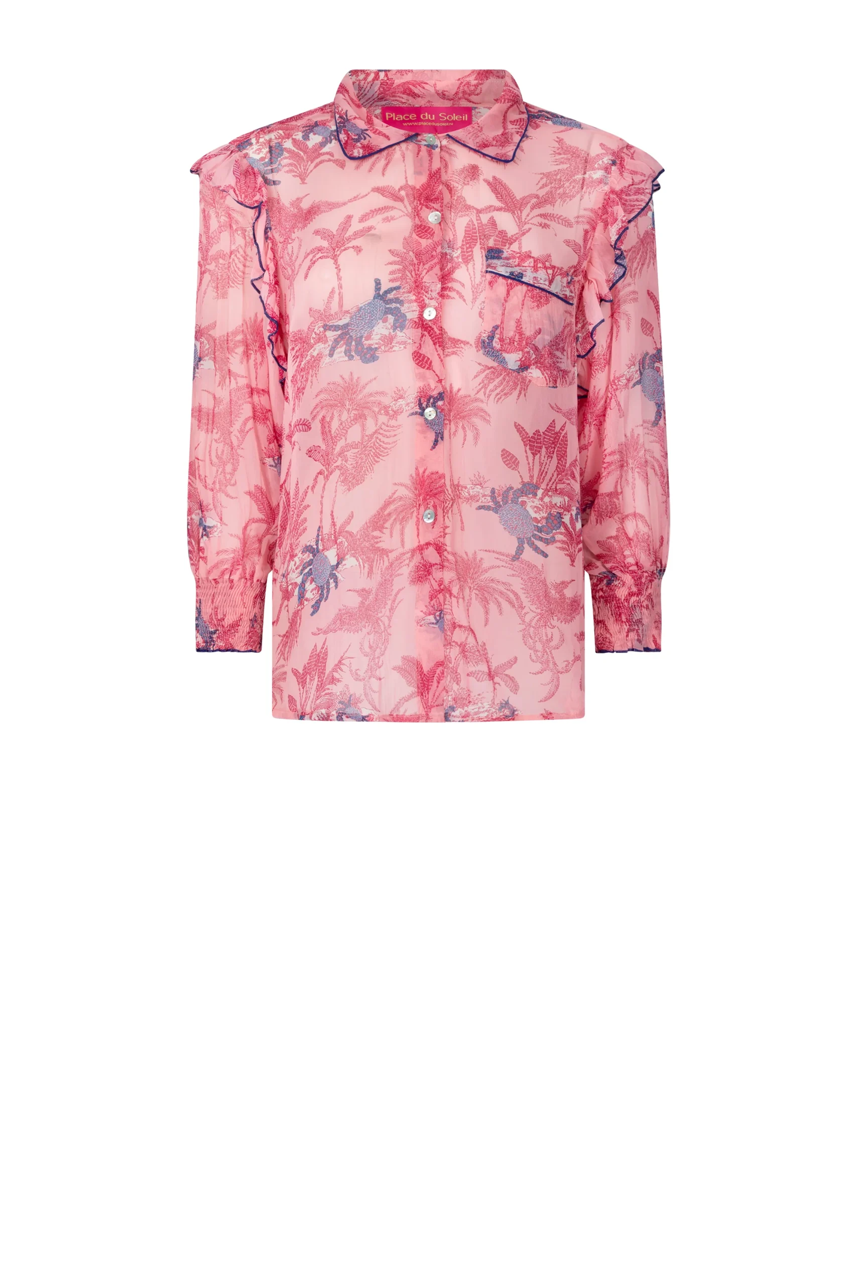 Place du Soleil Pink Crab Blouse - Afbeelding 6