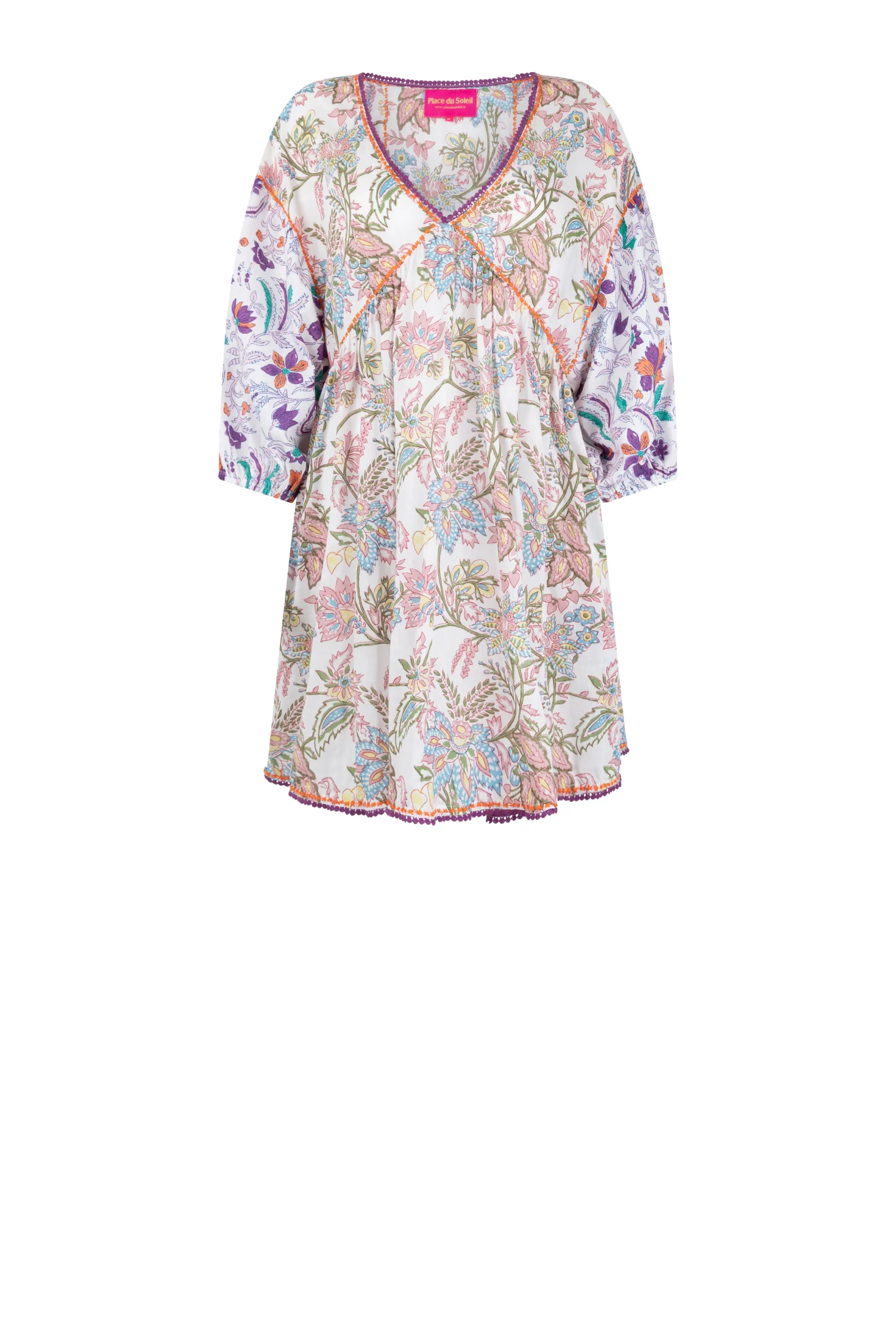 Place du Soleil Mix Paisley Purple Dress - Afbeelding 3