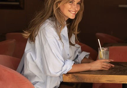 Blouse Boy Friend Shirt Baby Blue - Afbeelding 5