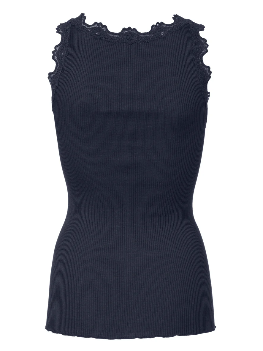 Rosemunde Babette Top Silk & Lace Navy - Afbeelding 3