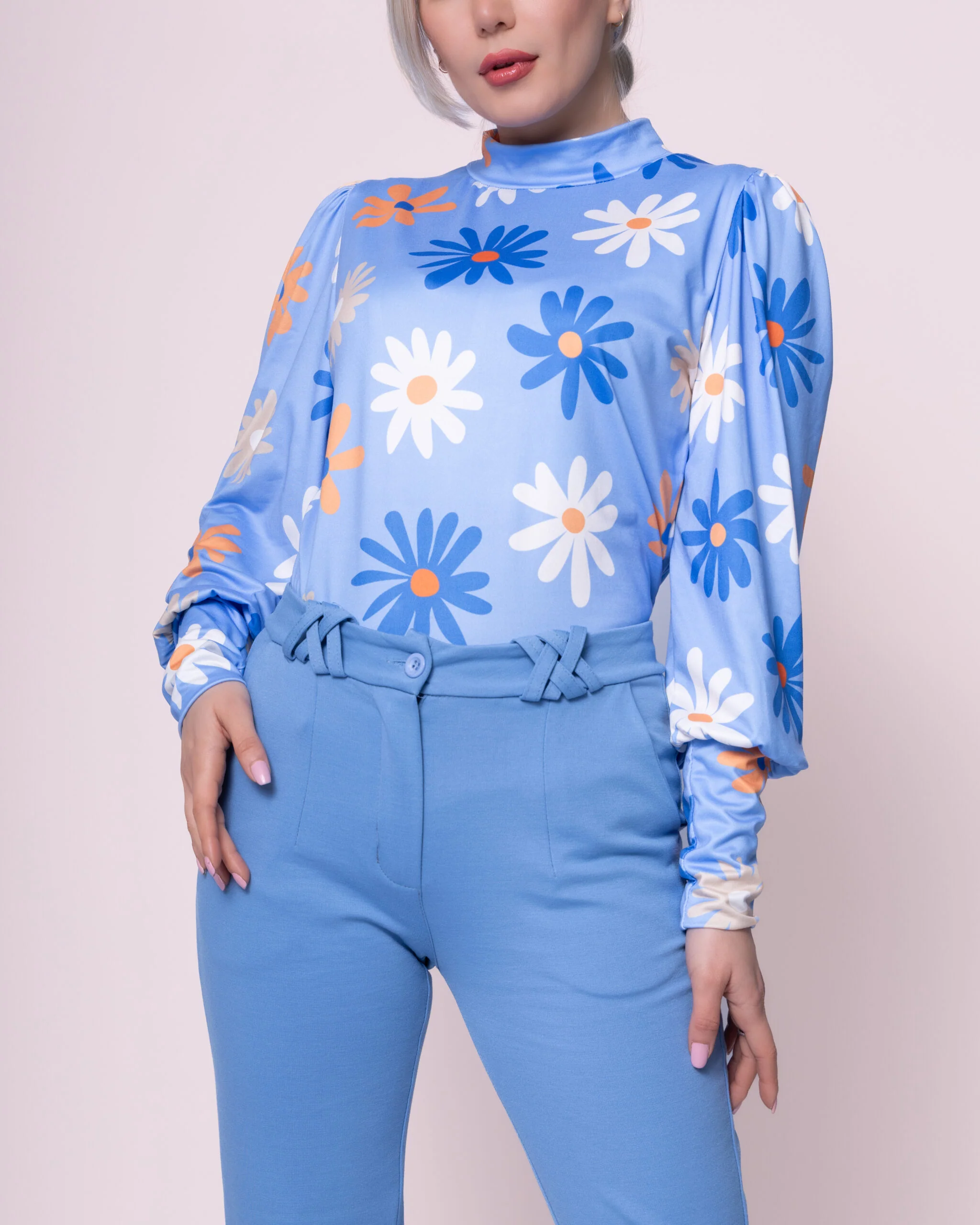 Top Soft Turtle Flower Blue - Afbeelding 3