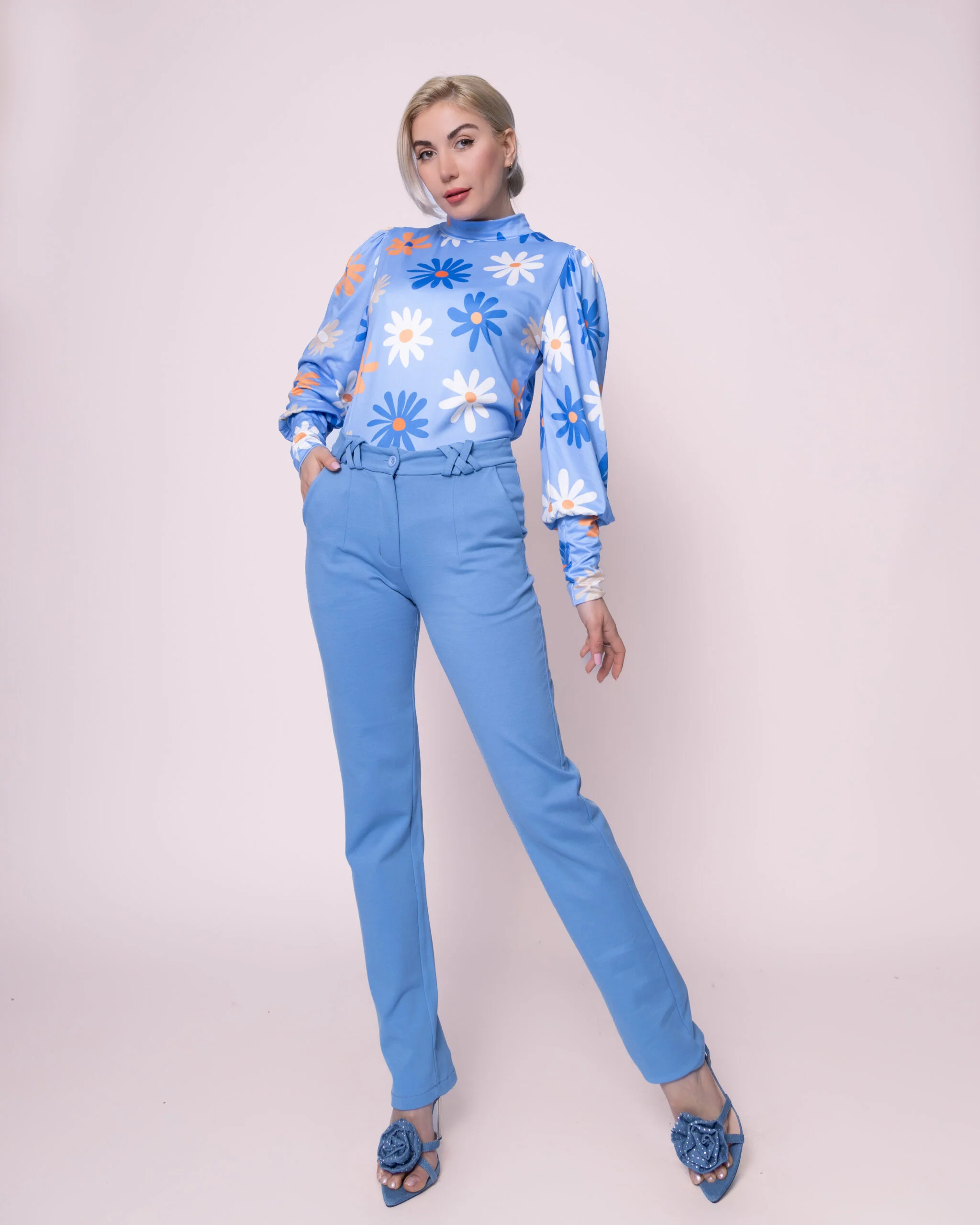 Top Soft Turtle Flower Blue - Afbeelding 4