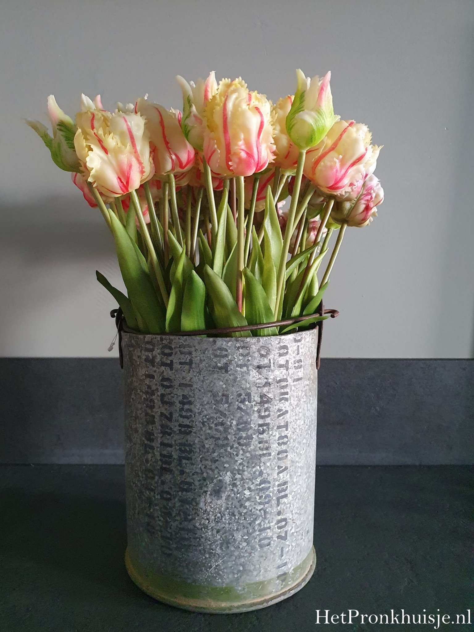 Stoere oude ijzeren emmer. - Afbeelding 2