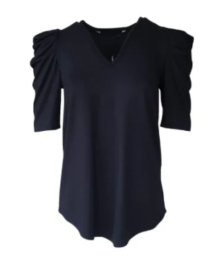 CdlC Top Puffy V-hals Foil Beige - Afbeelding 4