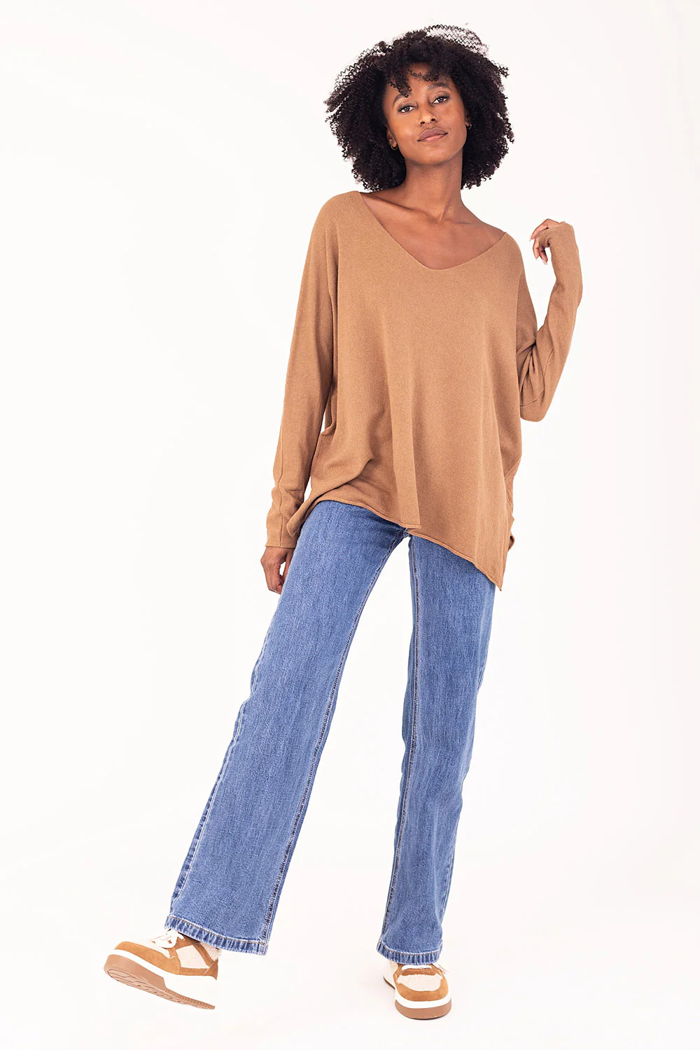 Trui V-hals Camel - Afbeelding 3