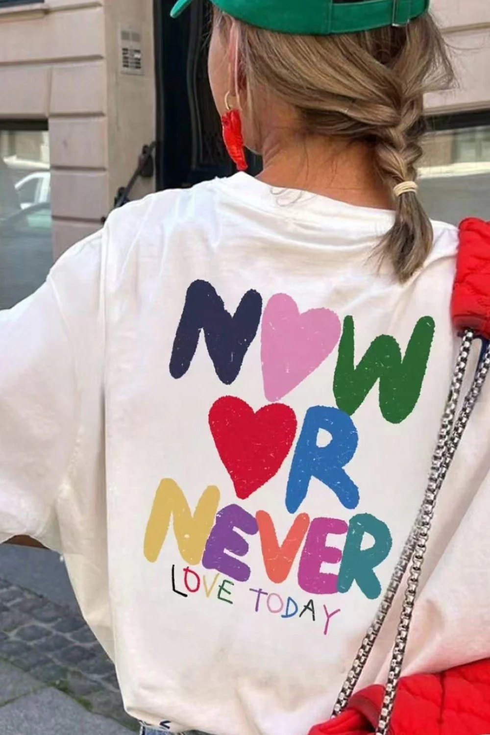 T-shirt Now or Never Offwhite - Afbeelding 4