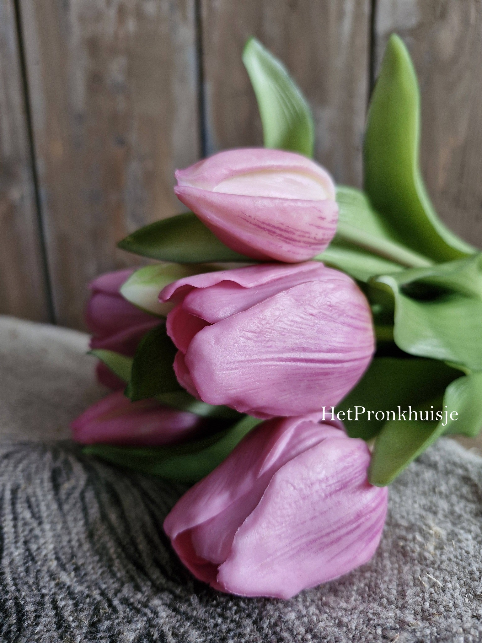 Tulpen. Donker roze. 7 Stelen - Afbeelding 3