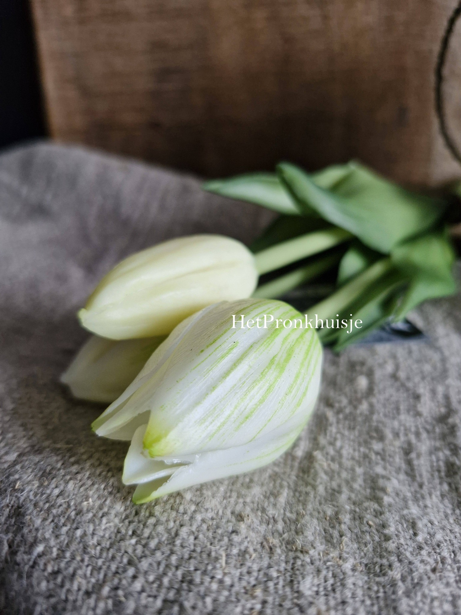 Tulpen. Wit. 3 Stelen - Afbeelding 3