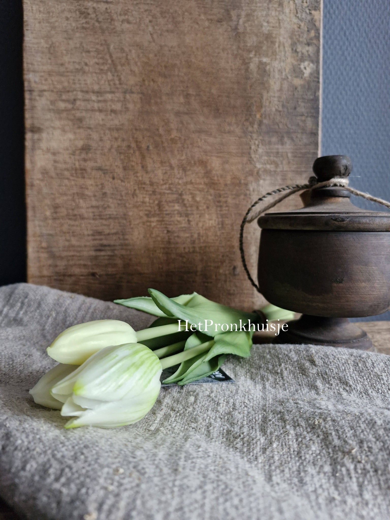 Tulpen. Wit. 3 Stelen - Afbeelding 2