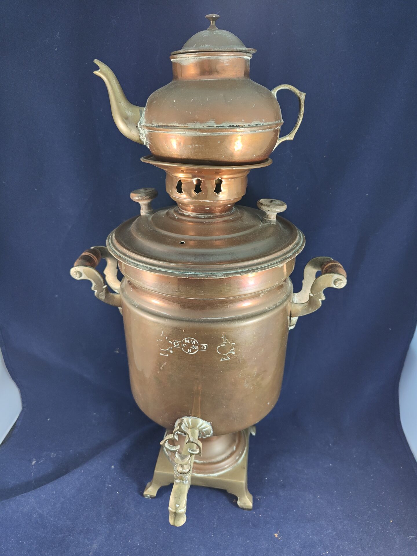Traditionele koperen theemaker Samovar 8 - Afbeelding 2