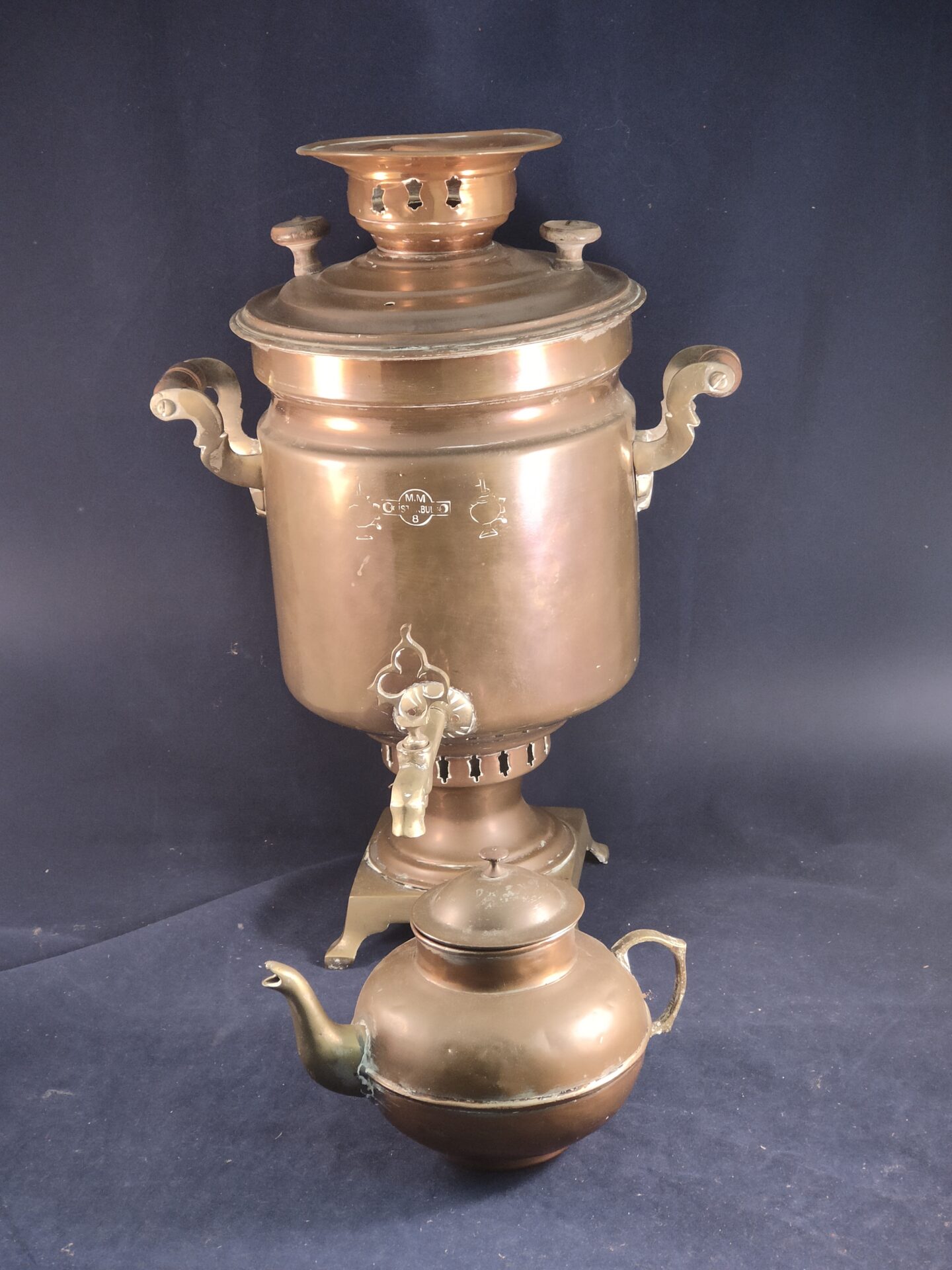 Traditionele koperen theemaker Samovar 8 - Afbeelding 4