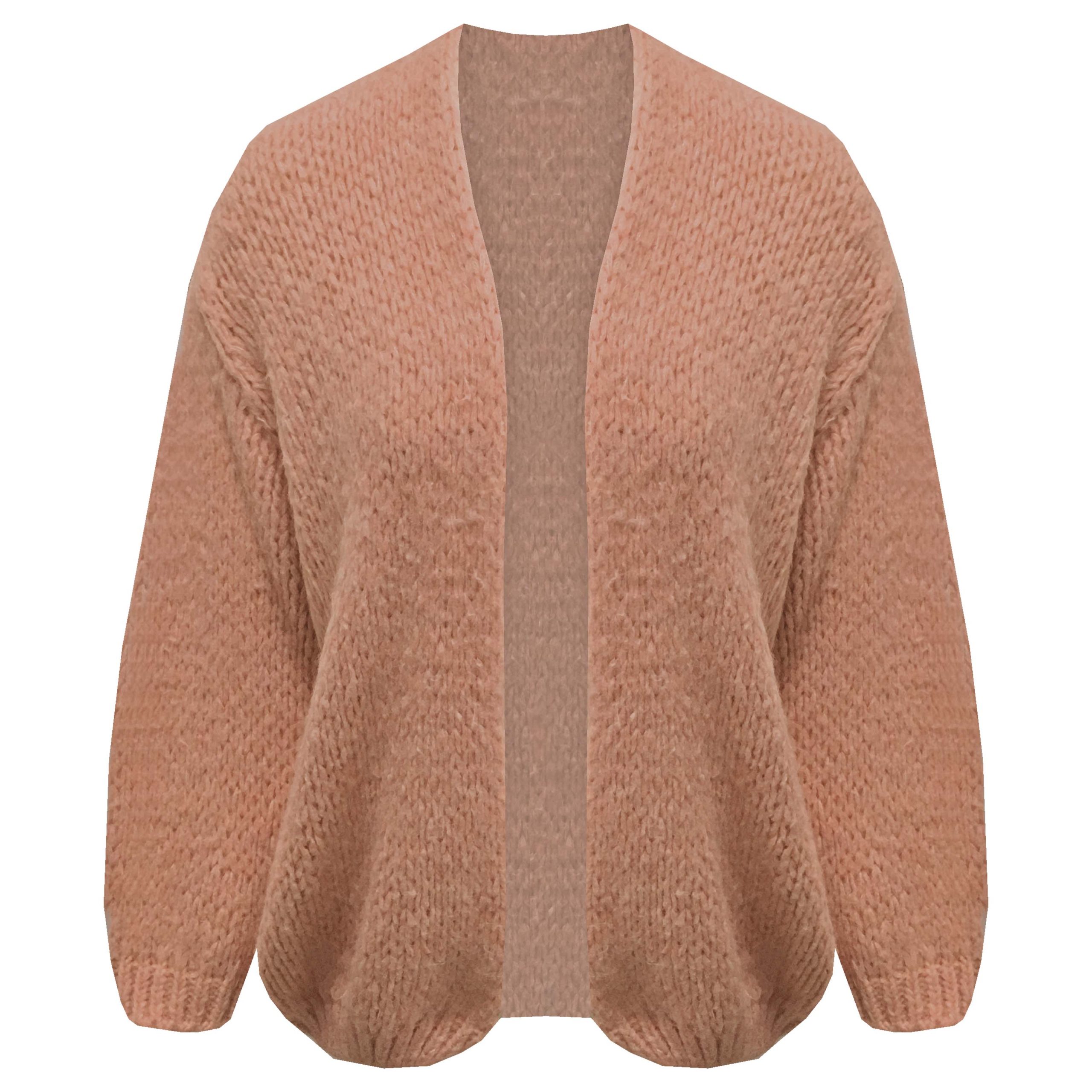 Vest Oversized Grofgebreid Camel - Afbeelding 2