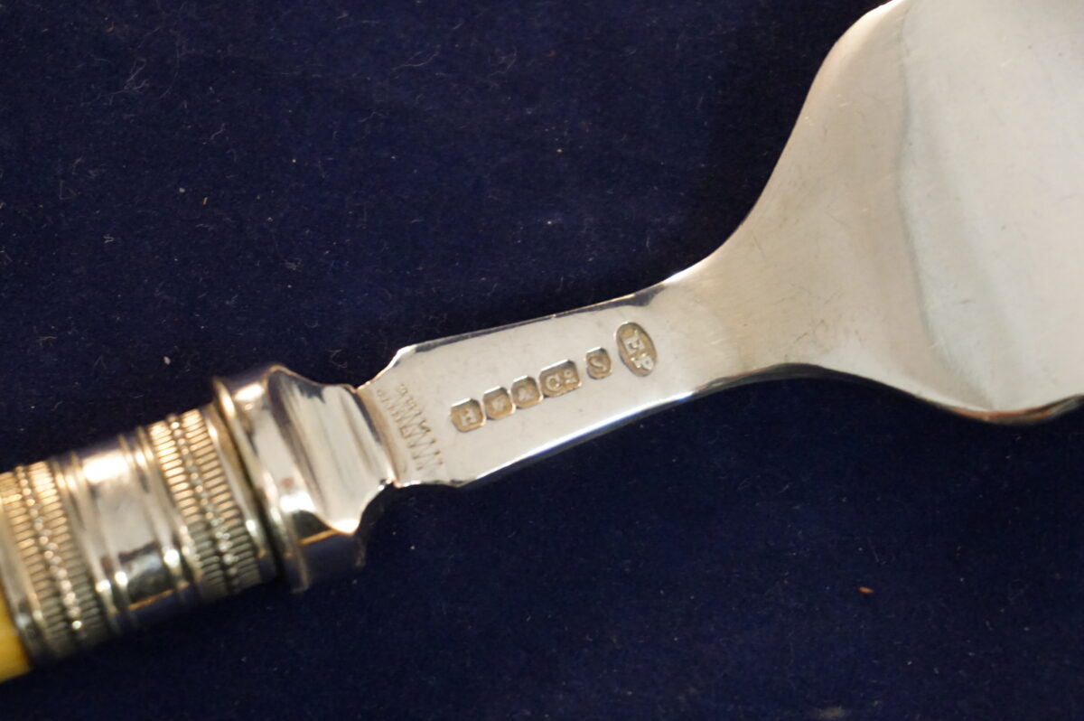 Antieke vis serveer set verzilverd HF en Co - Afbeelding 7