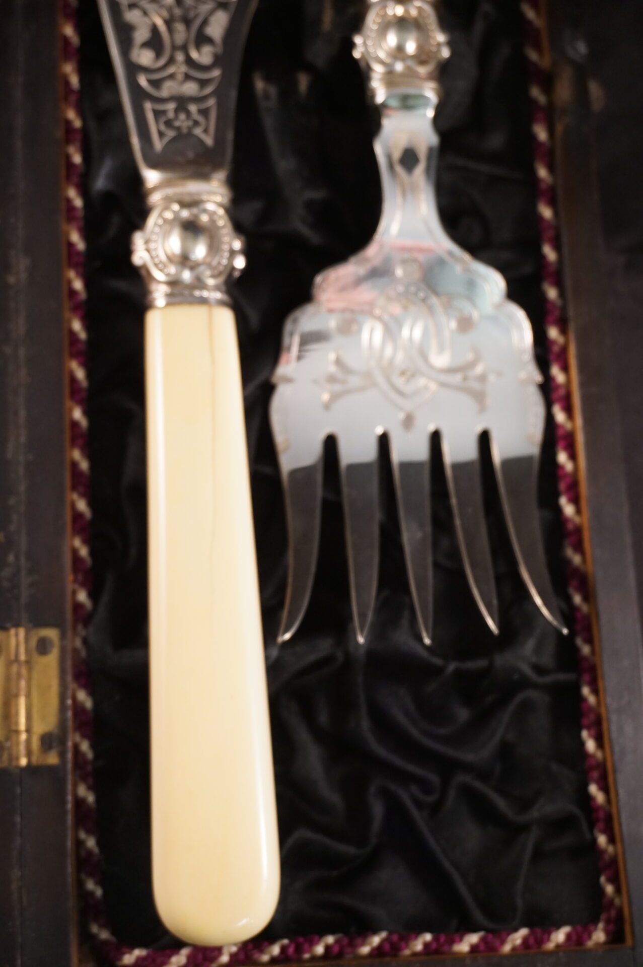 Vintage verzilverd visbestek in cassette - Afbeelding 5