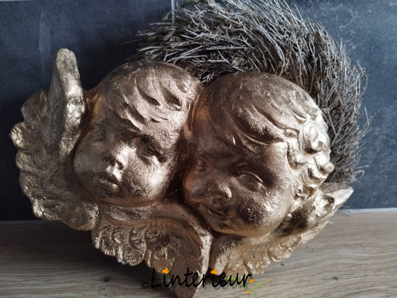 Wanddecoratie engelen goud - Afbeelding 2