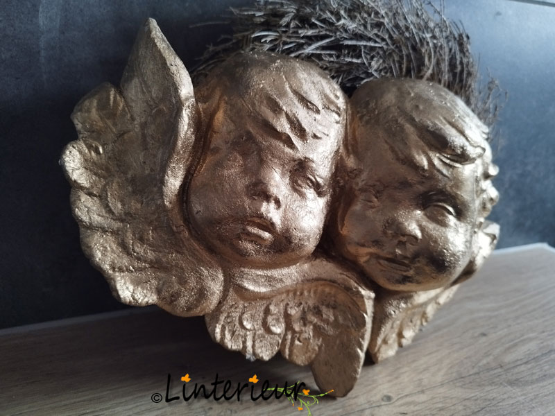 Wanddecoratie engelen goud - Afbeelding 4