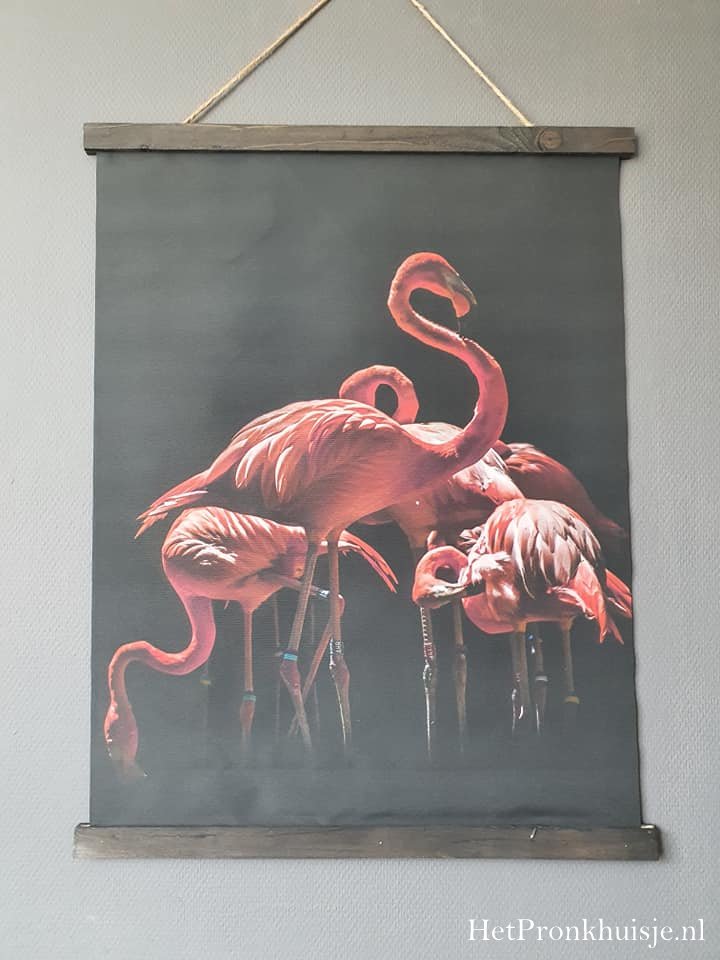 Wanddoek. Flamingo - Afbeelding 2