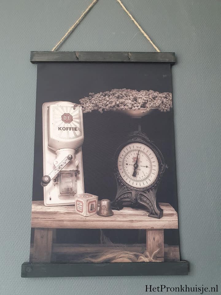 Wanddoek. Koffiemolen. - Afbeelding 2