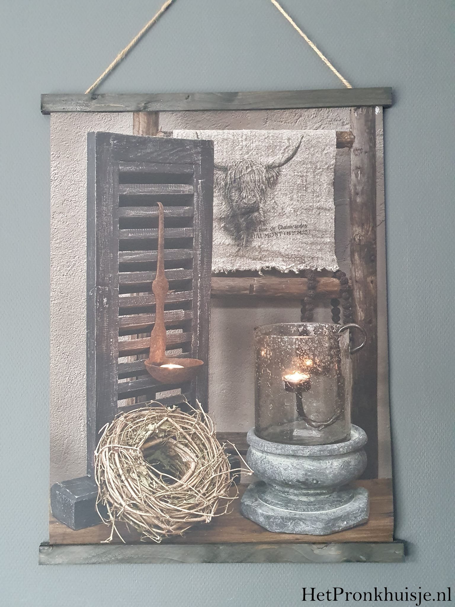 Wanddoek. Lepel aan luik. - Afbeelding 2