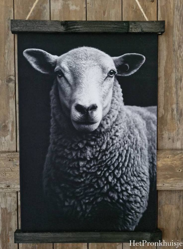 Wanddoek. Schaap Zwart - Afbeelding 2